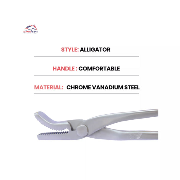 equinecares alligator hoof clincher specifications chrome vanadium steel ergonomic handle