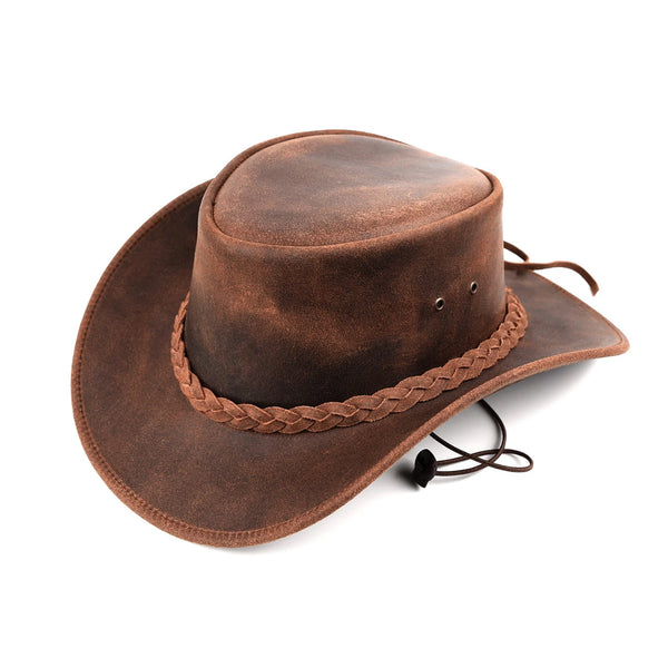 Genuine Leather Cowboy Hat for Men & Women – Western Style Hat, M, L & XL Sizes