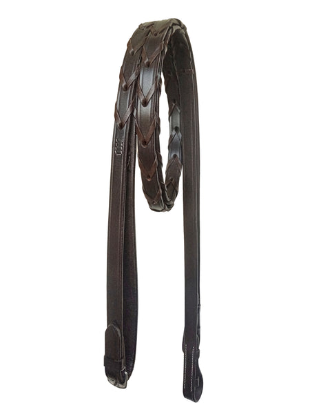 Complete English leather bridle set with crystal browband and reins, suitable for show and training