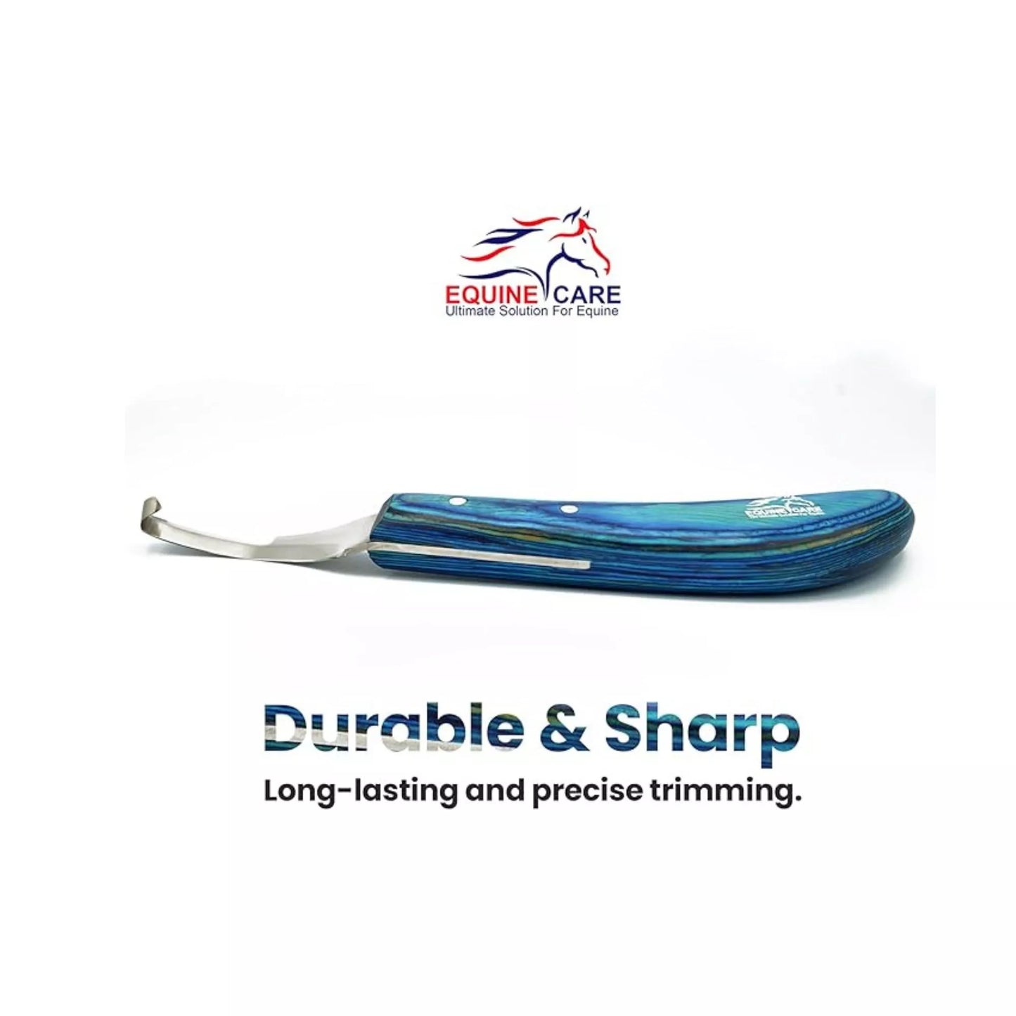 EquineCares double edge hoof knife suitable for horses cows goats and other farm animals