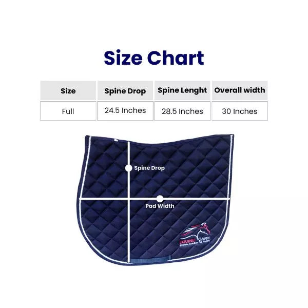 Equine Care Full Size English Saddle Pad – Honeycomb, Non-Slip, Large Horse Fit