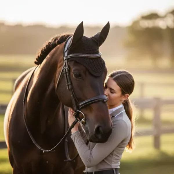 Equine Care Full-Size Horse Ear Bonnet – Fly & Noise Reduction