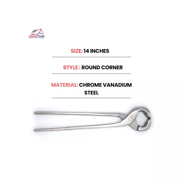 Ergonomic handles of Equine Care horseshoe puller designed to reduce hand fatigue during hoof work