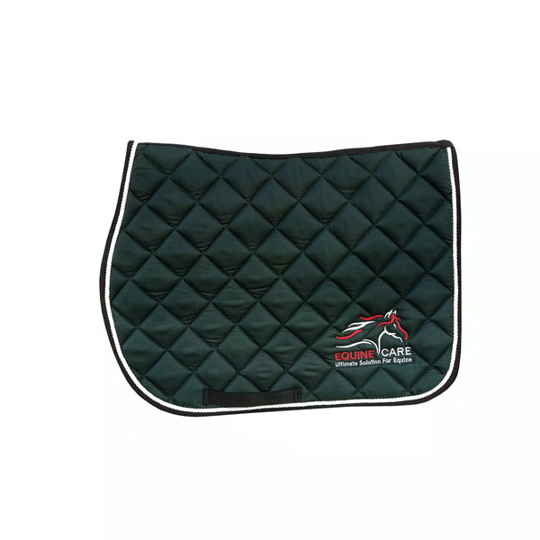 Bottle green Equine Care English saddle pad with breathable quilted design and contoured fit