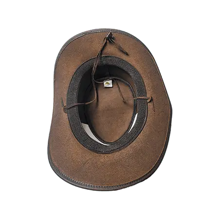 Authentic Vintage Brown Leather Cowboy Hat | Shapeable Brim 