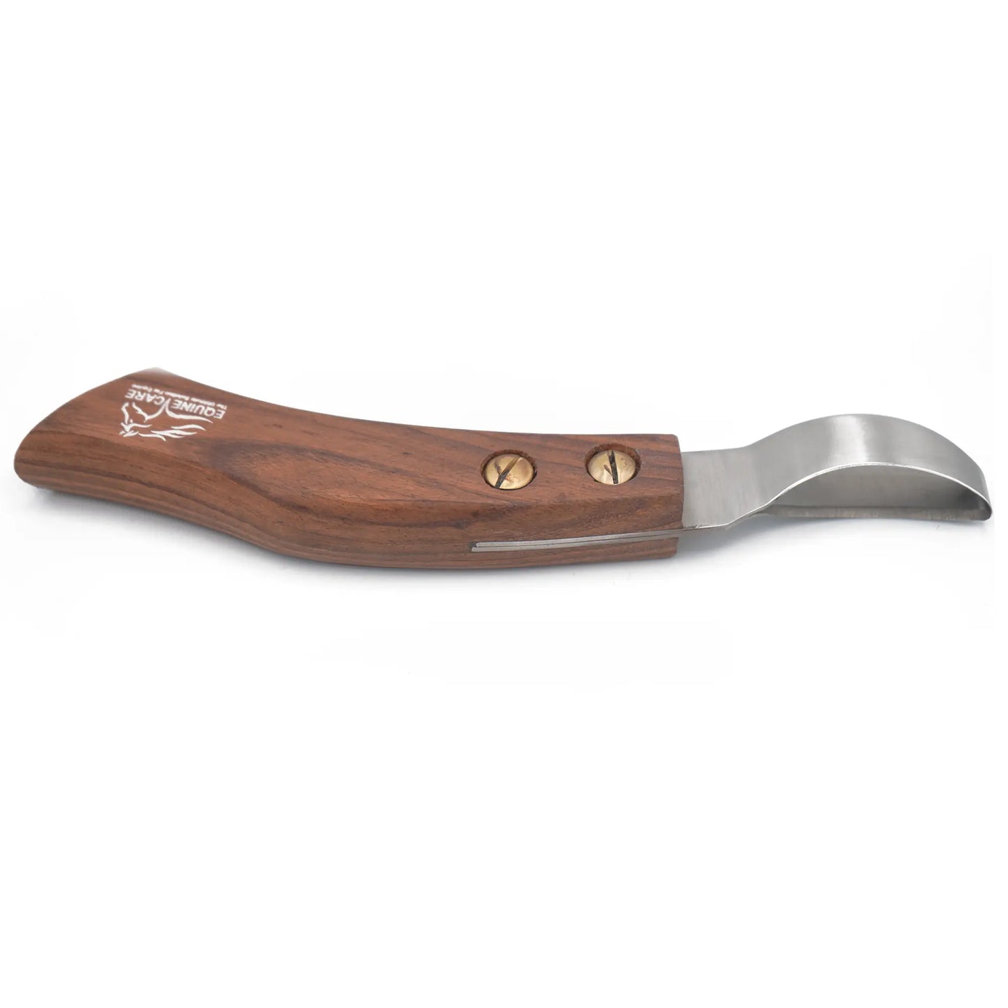 Doppelseitiges Hufräummesser mit Holzgriff – J2 Edelstahl, ergonomischer Griff, für beide Hände
