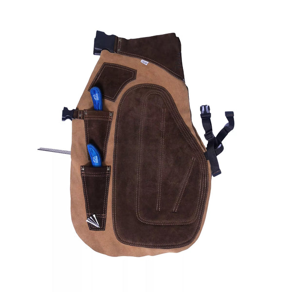 chaps leather backpack Farrier Apron Chaps 2mm Cowhide Leather, 27 inch Length, Adjustable Waist (28 inch-52 inch), Ergonomic Foam-Padded Thigh & Back Support, 4 Knife