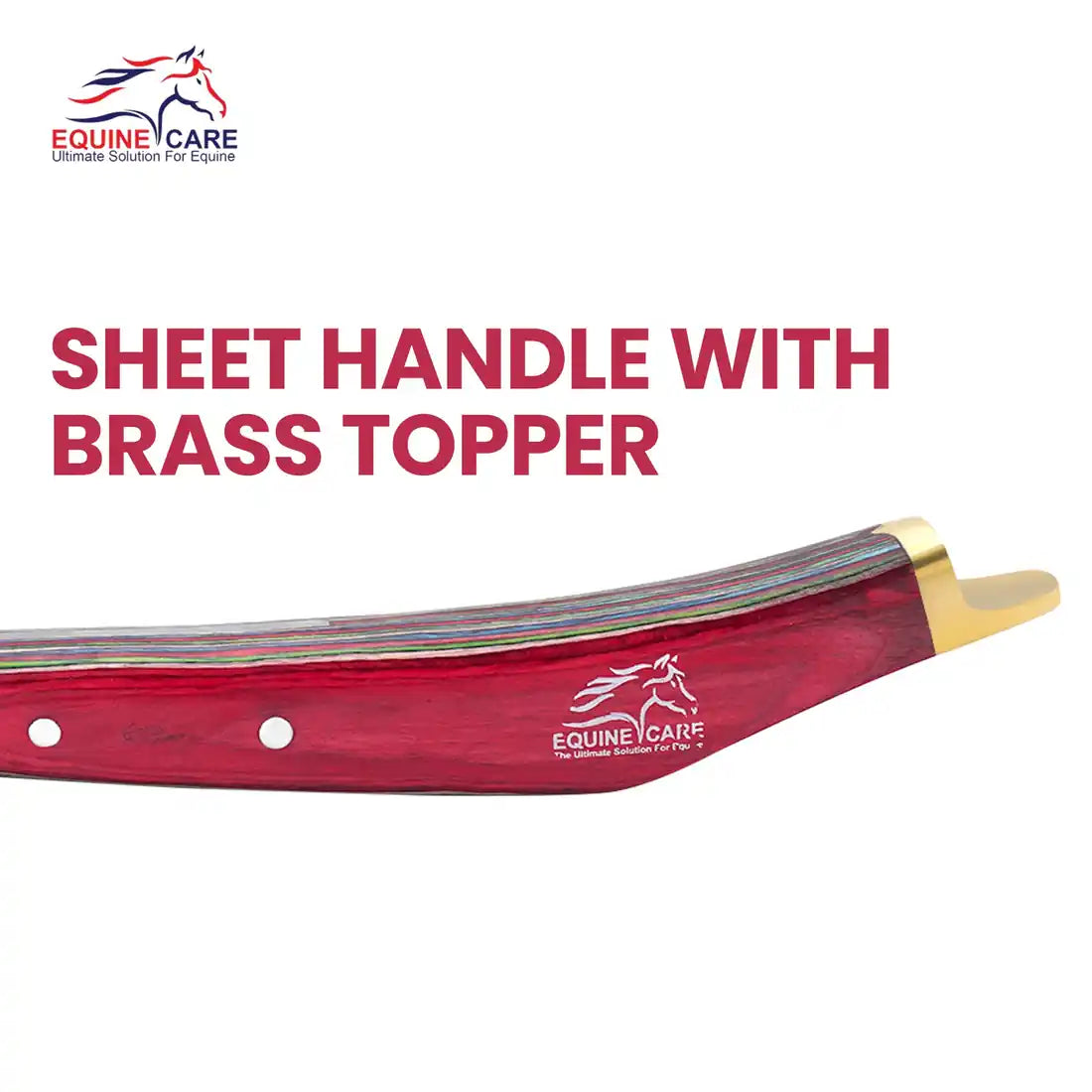 Brass Topper Farrier Hoof Knife – J2 Steel Blade, Ergonomic Blue/Red Handle
