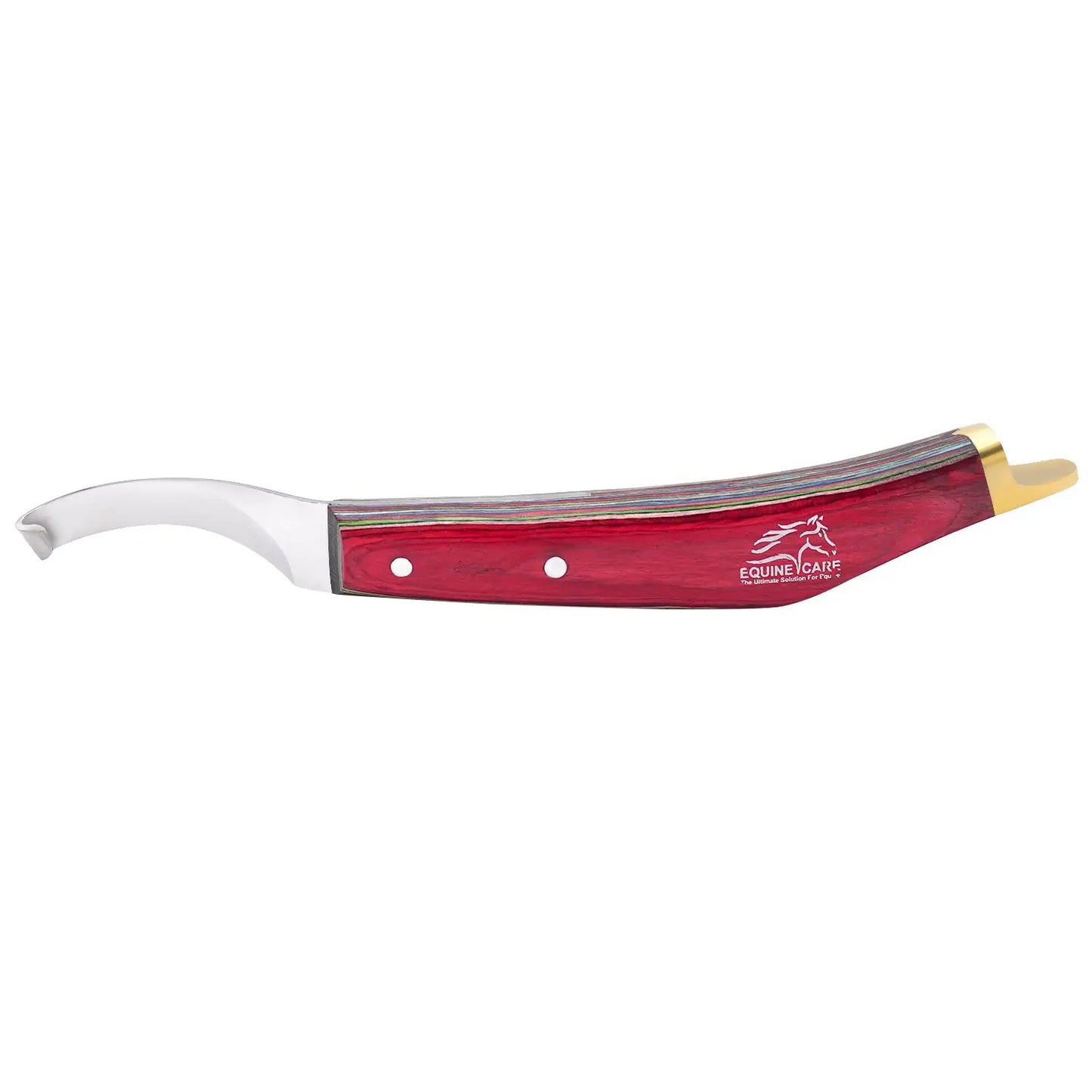 Brass Topper Farrier Hoof Knife – J2 Steel Blade, Ergonomic Blue/Red Handle