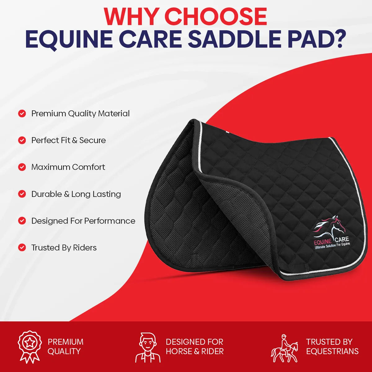 All Purpose Quilted English Saddle Pads for Horses