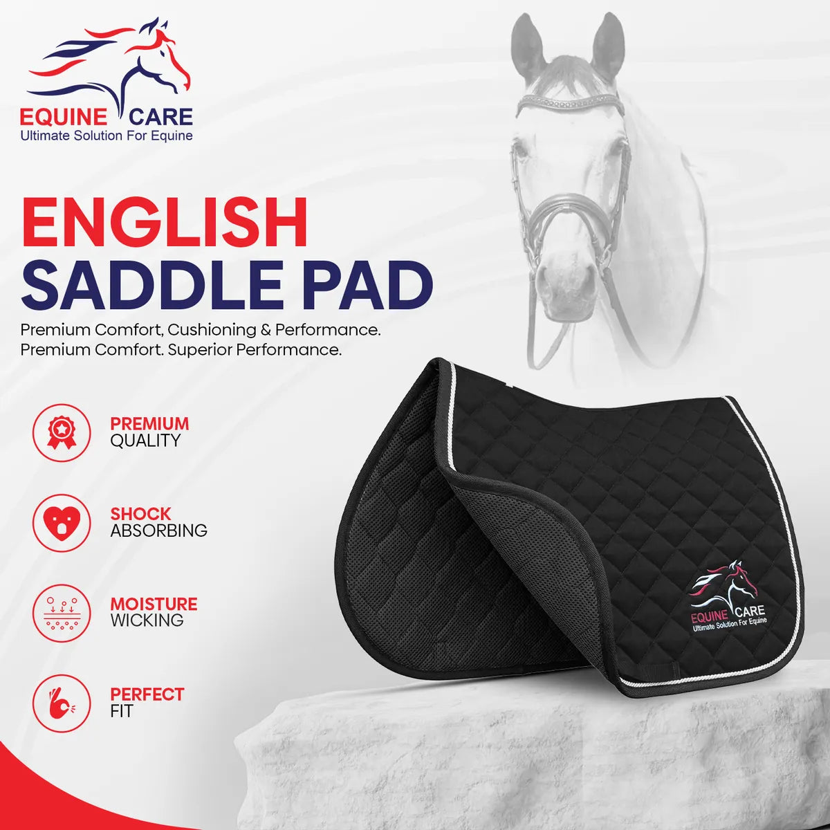 All Purpose Quilted English Saddle Pads for Horses