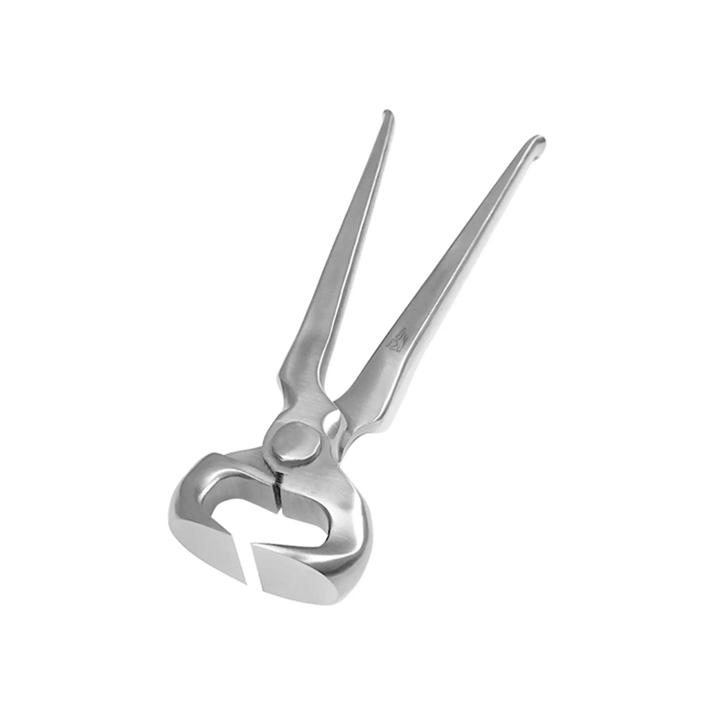 Professional spring-free hoof nippers made of stainless steel for precise and safe horse hoof trimming, available in 10-inch and 15-inch sizes