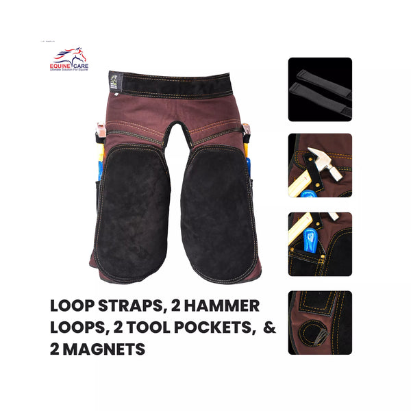 23 Inch Farrier Apron Brown Suede Leather Front View