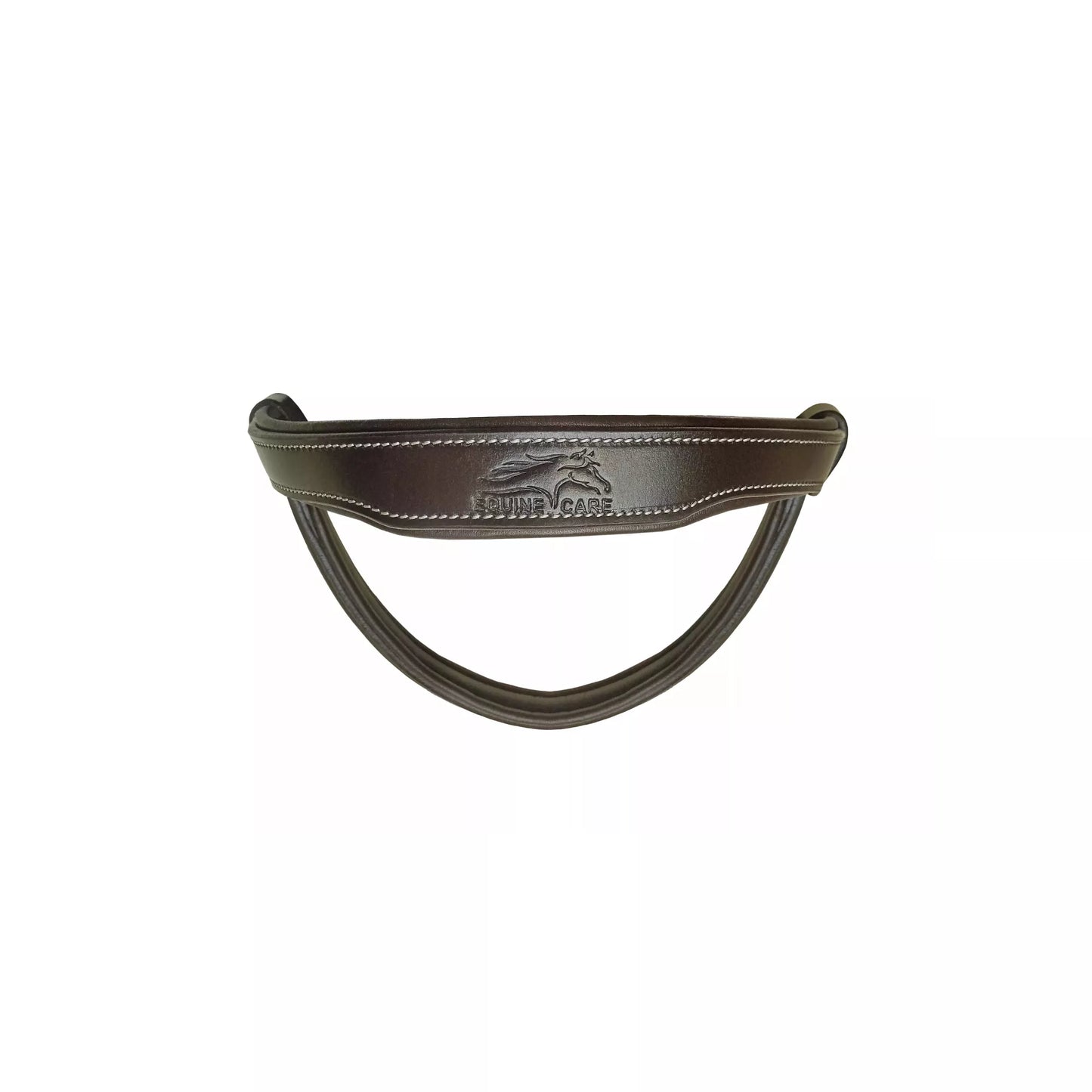 English Leather Horse Bridle with fancy-stitched browband and padded crown by Equine Care.
