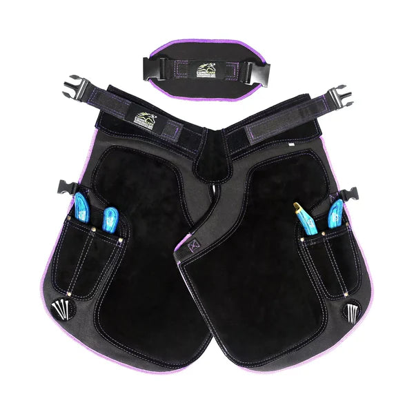 Equine Care Damen-Hufschürze, 23 Zoll, Leder & Canvas, mit Rückenstütze