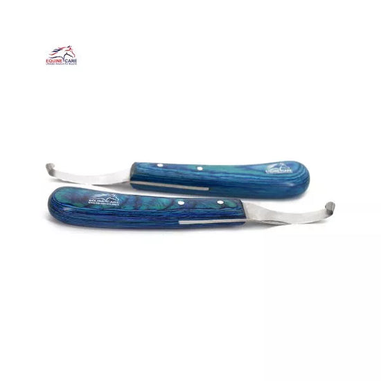 Blue Curved Blade Hoof Knife – J2 Steel Farrier Knife with Ergonomic Handle HKR1